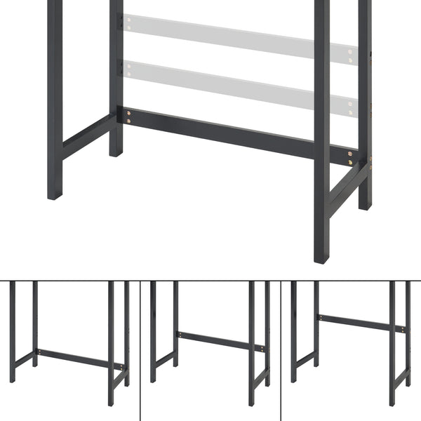 Skříňka na toaletu Tervola 172x63x27 cm Černá/Bambus [en.casa]
