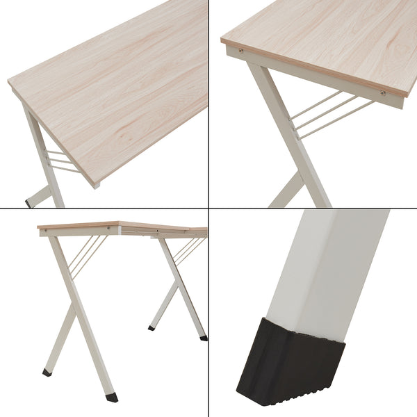 Psací stůl Tarielarg s PC stojanem ve tvaru L 158x120x75 cm dubový dekor [en.casa]