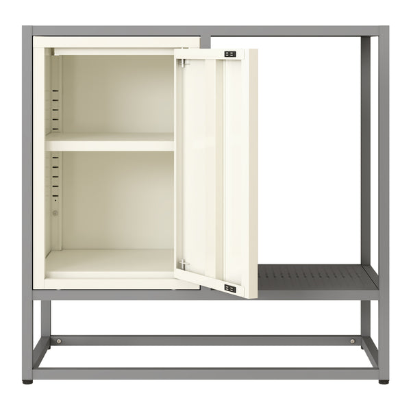 Sideboard Burlöv ocel 70x72x35 cm šedá/bílá [en.casa]