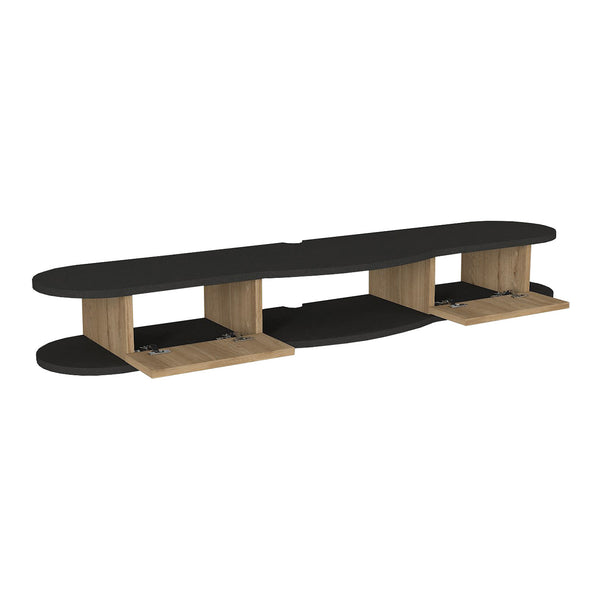 TV závěsný lowboard Nyskiri 150x35x19 cm antracit/dubový dekor [en.casa]