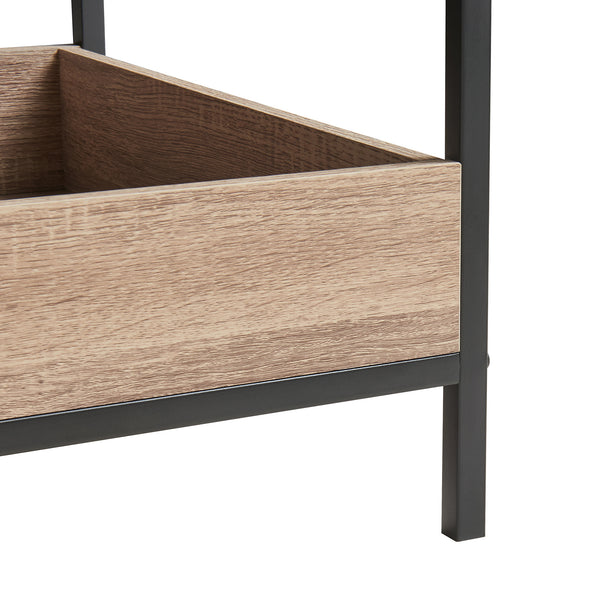 Konferenční stolek Belana 100x48x39 cm Černá/Dubový dekor [en.casa]
