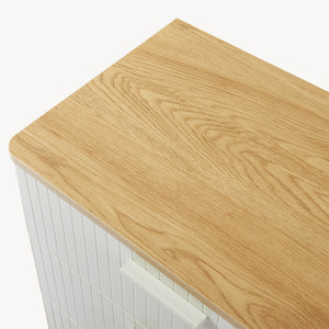 Komoda Ferrersp s 3 zásuvkami 70x60x40 cm dubový dekor/písková barva [en.casa]