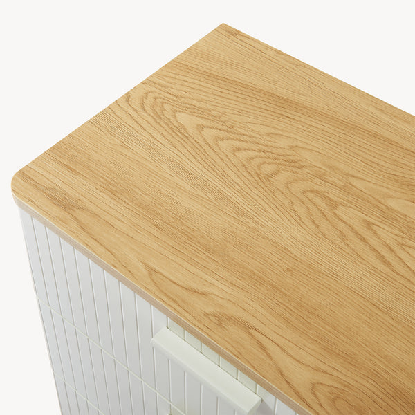 Komoda Ferrersp s 3 zásuvkami 70x60x40 cm dubový dekor/písková barva [en.casa]