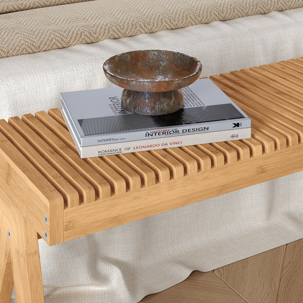 Lavice Lasdarvoo 120x35x45 cm bambus přírodní [en.casa]