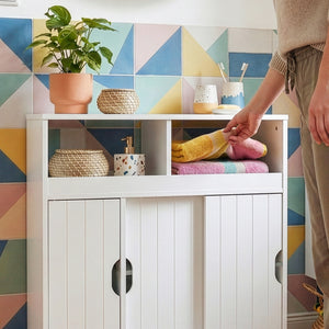 Přístavný skříň na kolečkách Fadeskimma 72x70x20 cm Bílá [en.casa]