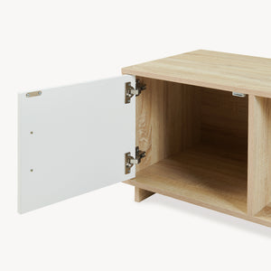 Konferenční stolek Kenta 80x45x40 cm Sonoma dubová optika/bílá [en.casa]