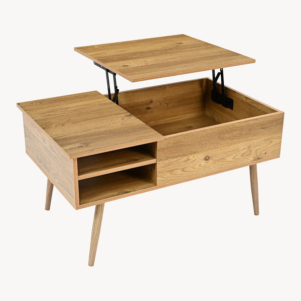 Konferenční stolek Vasdabod s výsuvnou deskou 96x59x50 cm dubový dekor [en.casa]