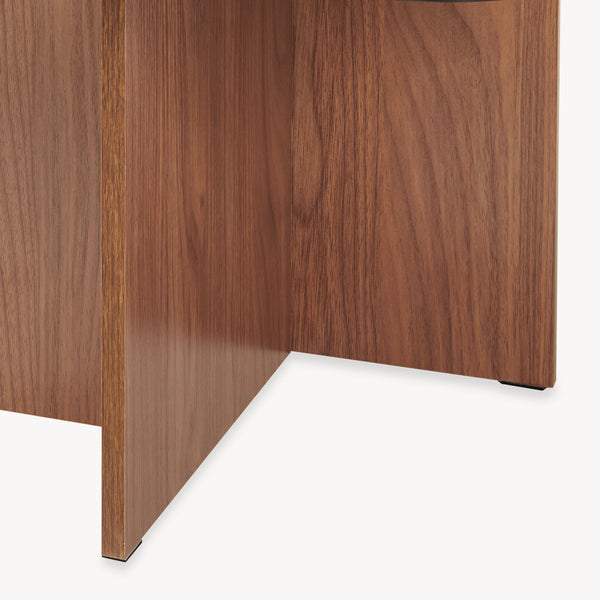 Konferenční stolek Benexjö s skleněnou deskou 70x70x36 cm ořechový vzhled/šedý [en.casa]