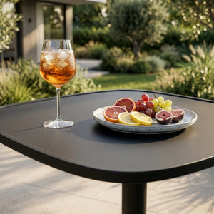 Venkovní bistro stůl Foggia 75x70x70 cm ocel antracitová šedá [casa.pro]