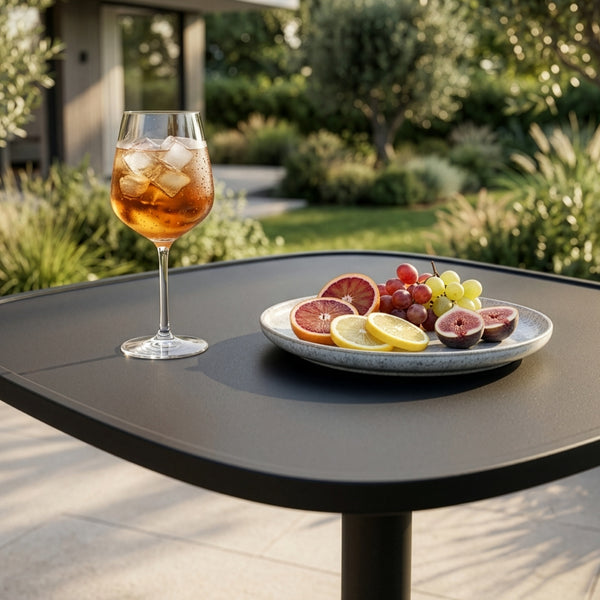 Venkovní bistro stůl Foggia 75x70x70 cm ocel antracitová šedá [casa.pro]