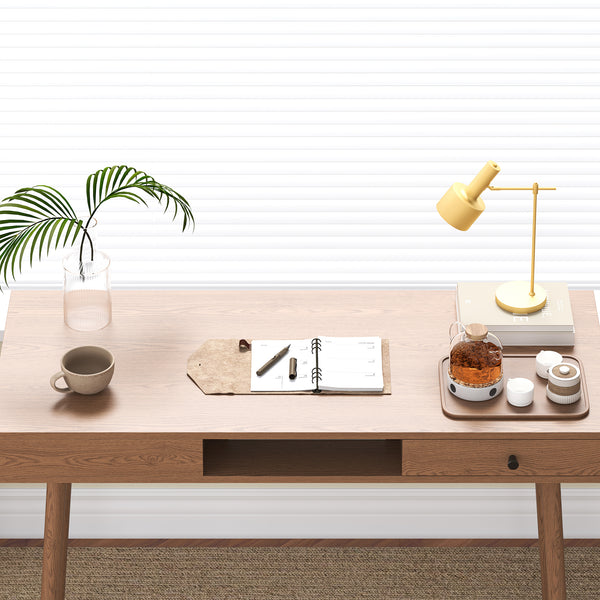 Psací stůl Habo s odkládacím prostorem a zásuvkou 75x115x48 cm ořechový vzhled [en.casa]