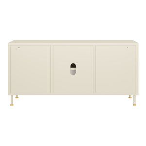 TV skříň Lindau ocel 120x40x59 cm krémově bílá [en.casa]