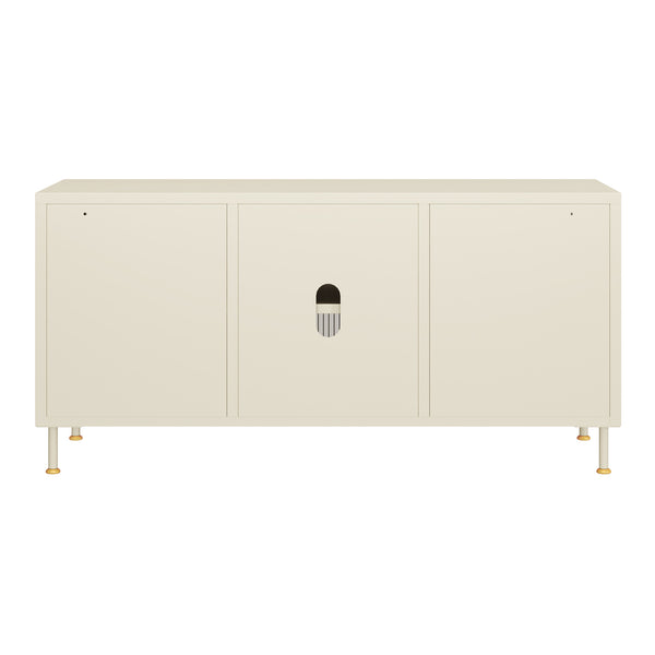 TV skříň Lindau ocel 120x40x59 cm krémově bílá [en.casa]