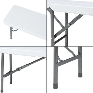 Sada skládacích lavic Ljusnarsberg 2dílná Bílá [en.casa]