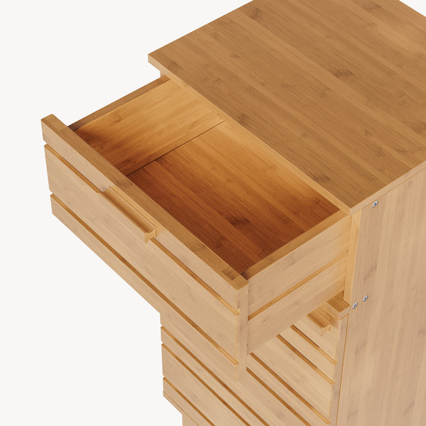 Koupelnová skříňka Epind 75x33x30 cm bambus přírodní [en.casa]