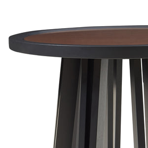 Odkládací stolek Burgess 51xØ51 cm Černý/optika ořechu [en.casa]