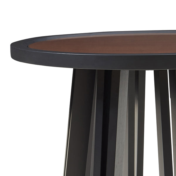 Odkládací stolek Burgess 51xØ51 cm Černý/optika ořechu [en.casa]
