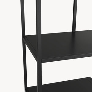 Knihovna Færder ocel 145x76x33 cm černá [en.casa]