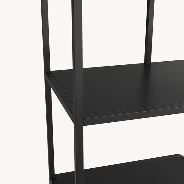 Knihovna Færder ocel 145x76x33 cm černá [en.casa]