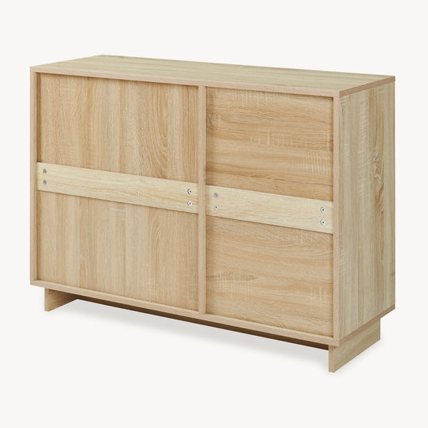 Komoda Kenta 100x35x72 cm Sonoma dubová optika/bílá [en.casa]