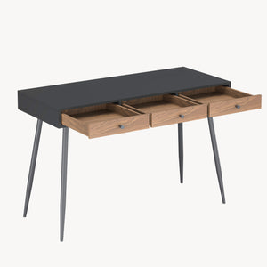 Psací stůl Tumba 115x48x76 cm Černá/optika ořech [en.casa]