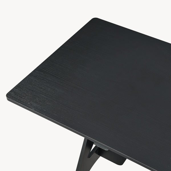Psací stůl Bostenenna 120x60x75 cm černý s dřevěnou strukturou [en.casa]