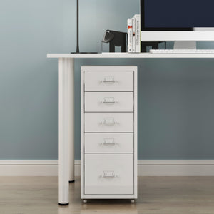 Mobilní kontejner Kökar s 5 zásuvkami 69x28x41 cm [en.casa]