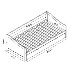 [en.casa] Postel s přistýlkou ​​ABWB-200x a matracemi 90x200 cm