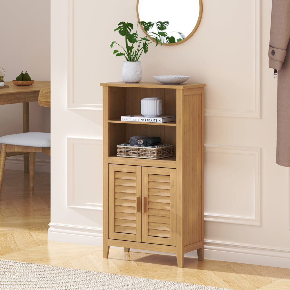 Přístavný skříň Rirg 92x50x25 cm bambus přírodní [en.casa]