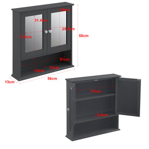 Koupelnová skříňka Linz 58x56x13 cm s zrcadlem různé barvy MDF en.casa