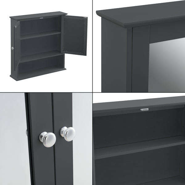 Koupelnová skříňka Linz 58x56x13 cm s zrcadlem různé barvy MDF en.casa