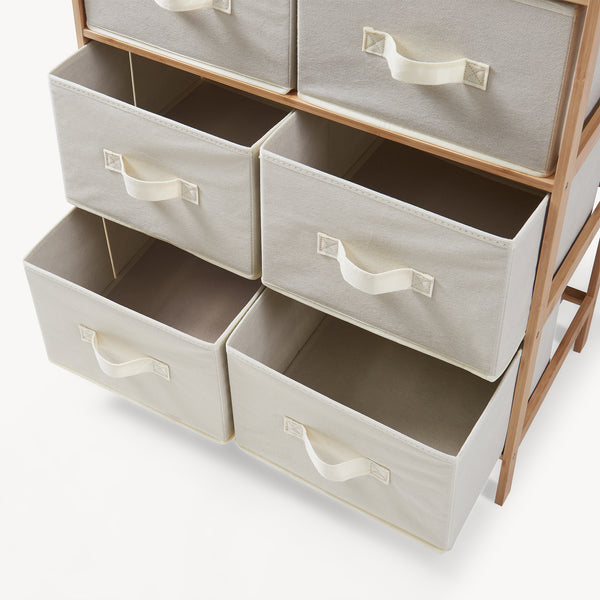 Komoda Maldon s látkovými zásuvkami Přírodní/Beige [en.casa]