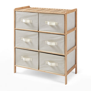 Komoda Maldon s látkovými zásuvkami Přírodní/Beige [en.casa]