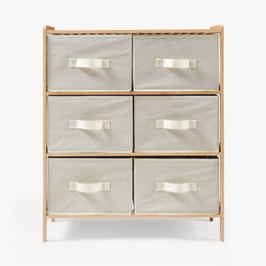 Komoda Maldon s látkovými zásuvkami Přírodní/Beige [en.casa]
