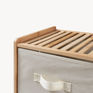 Komoda Maldon s látkovými zásuvkami Přírodní/Beige [en.casa]