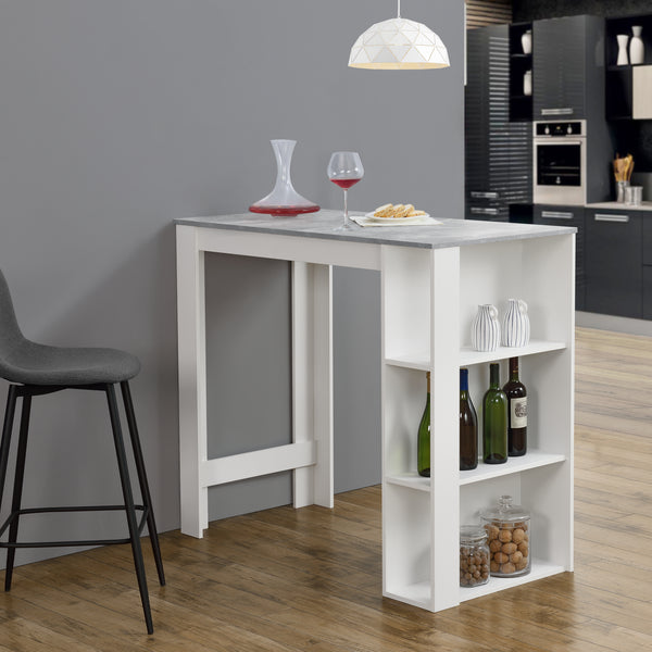Barový stůl Danderyd 120x60x106 cm s 3 odkládacími přihrádkami [en.casa]