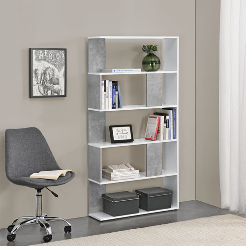 Knihovna Aneby 159x80x24cm s 5 policemi různé barvy [en.casa]
