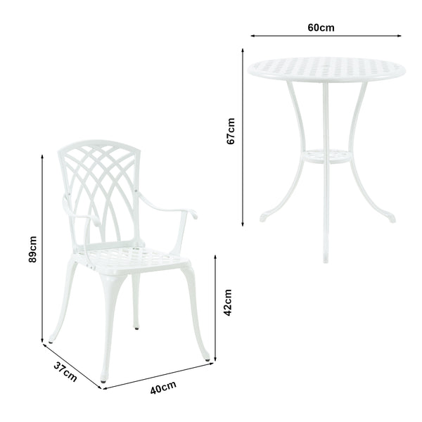 Bistro-sada Vena 3dílná, odlitá z hliníku [casa.pro]