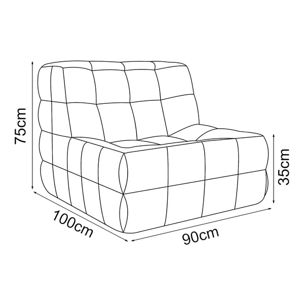 Podlahové křeslo Koskyvn 75x90x100 cm textil [en.casa]
