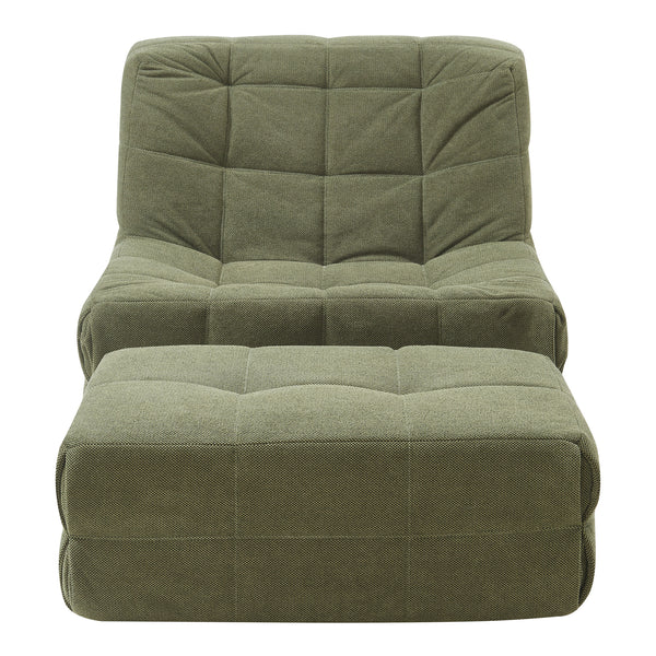 Podlahové křeslo s podnožkou Koskyvn textil [en.casa]