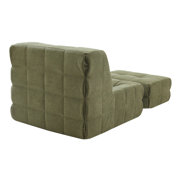 Podlahové křeslo s podnožkou Koskyvn textil [en.casa]