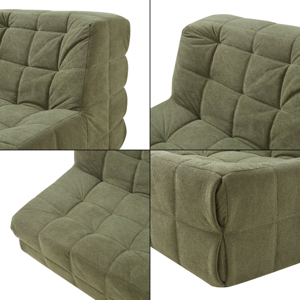Podlahové křeslo s podnožkou Koskyvn textil [en.casa]