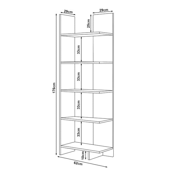 Knihovna Vireftere 176x62x29 cm [en.casa]