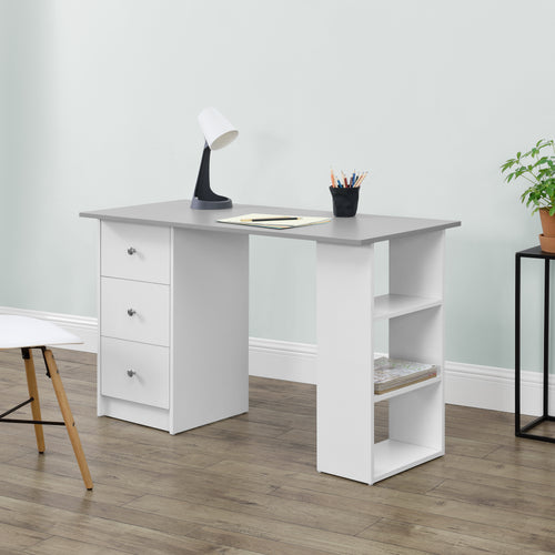 Schreibtisch Lemberg 120x50x72 cm mit Schubladen + Ablage en.casa - premiumXL