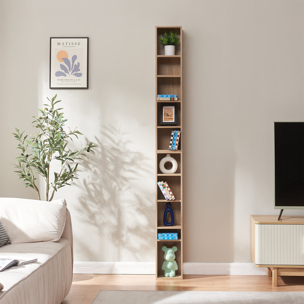 CD regál Tynset 187x20x17 cm s 10 přihrádkami [en.casa]