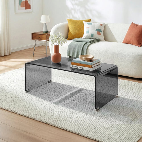 Konferenční stolek Väsas 90x45x35 cm tvrzené sklo [en.casa]