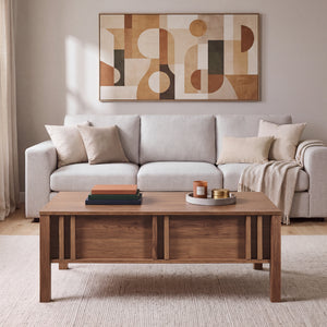 Konferenční stolek Kilmandar s výsuvnou funkcí 105x59x40/53 cm ořechový vzhled [en.casa]