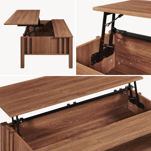Konferenční stolek Kilmandar s výsuvnou funkcí 105x59x40/53 cm ořechový vzhled [en.casa]