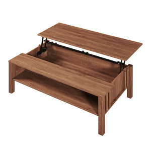 Konferenční stolek Kilmandar s výsuvnou funkcí 105x59x40/53 cm ořechový vzhled [en.casa]