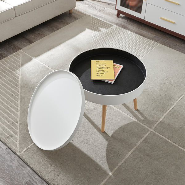 Konferenční stolek Bongard bílý Ø60x45 cm [en.casa]